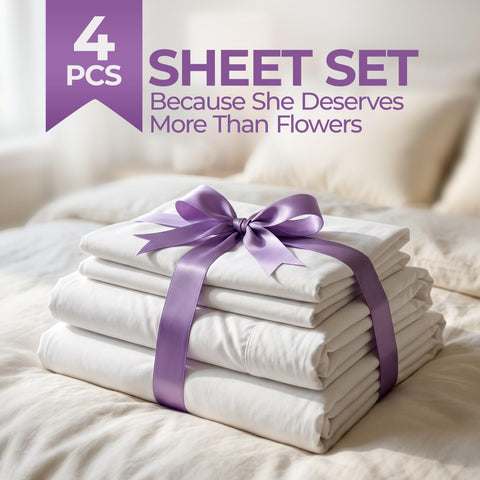Royal Bliss top-split king flat sheet close-up shows 108x102 inch coverage