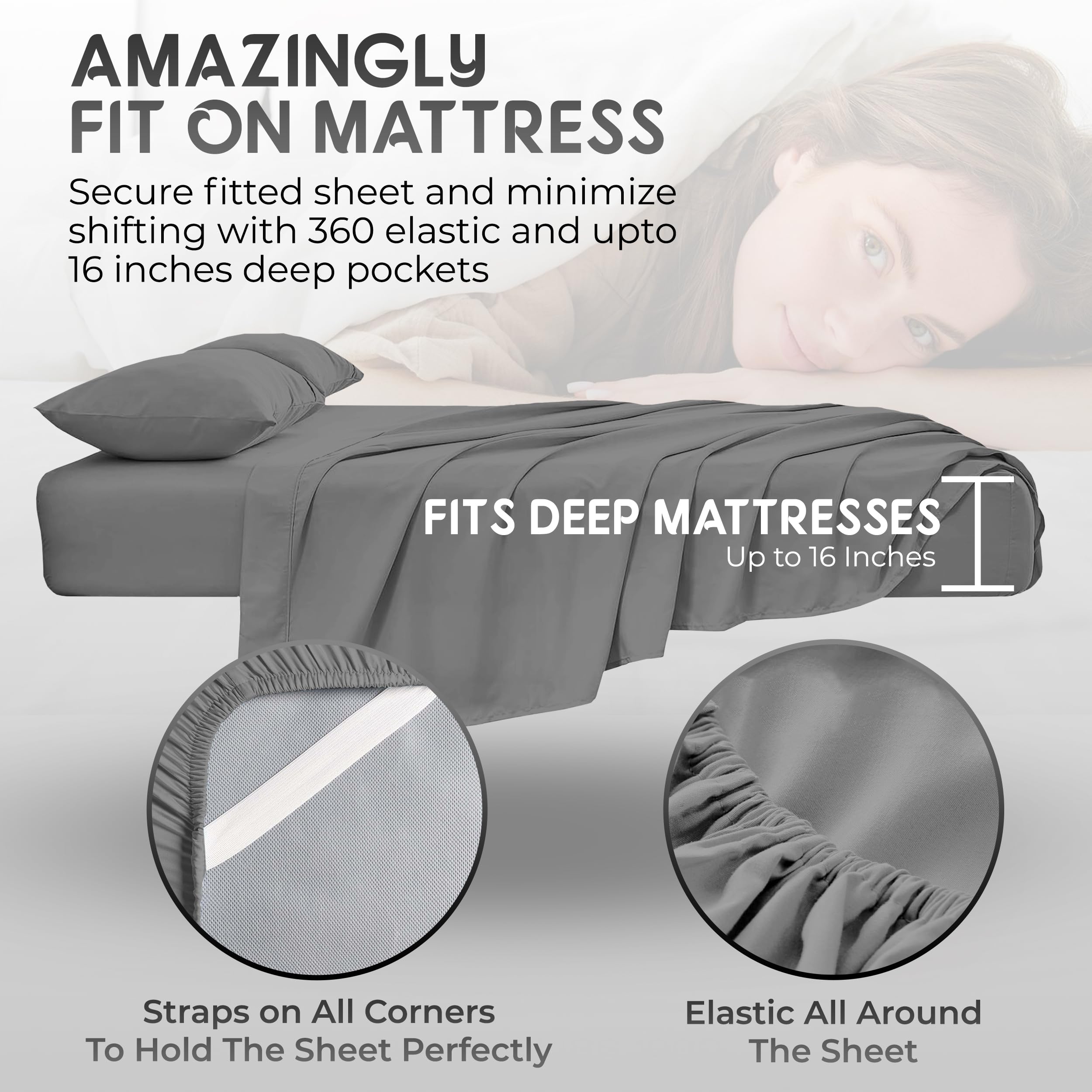 Royal Bliss wrinkle-resistant fabric close-up emphasizes durable, easy-care bedding