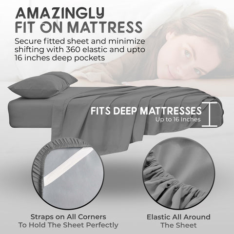Royal Bliss wrinkle-resistant fabric close-up emphasizes durable, easy-care bedding