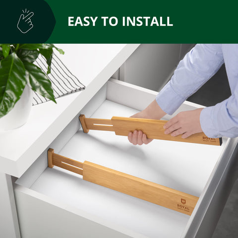 ROYAL CRAFT WOOD four-piece divider set creates tailored compartments for bulky tools.