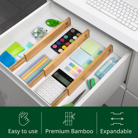 ROYAL CRAFT WOOD deep drawer dividers protect items from slipping and scratching.