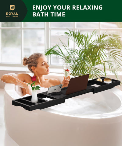 ROYAL CRAFT WOOD two-person use tray supports shared bath moments.