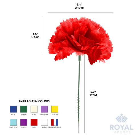 Royal Imports boutonniere carnation showcases a lifelike touch for formal wear