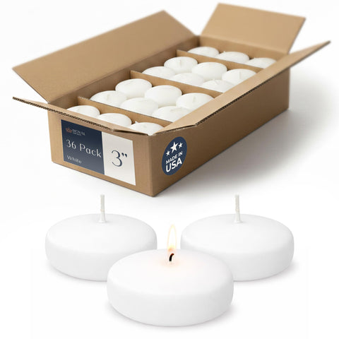 Royal Imports 3in white floating candle for centerpieces with warm ambience