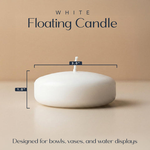 Royal Imports 3in white floating candle in water bowl adds elegant decor