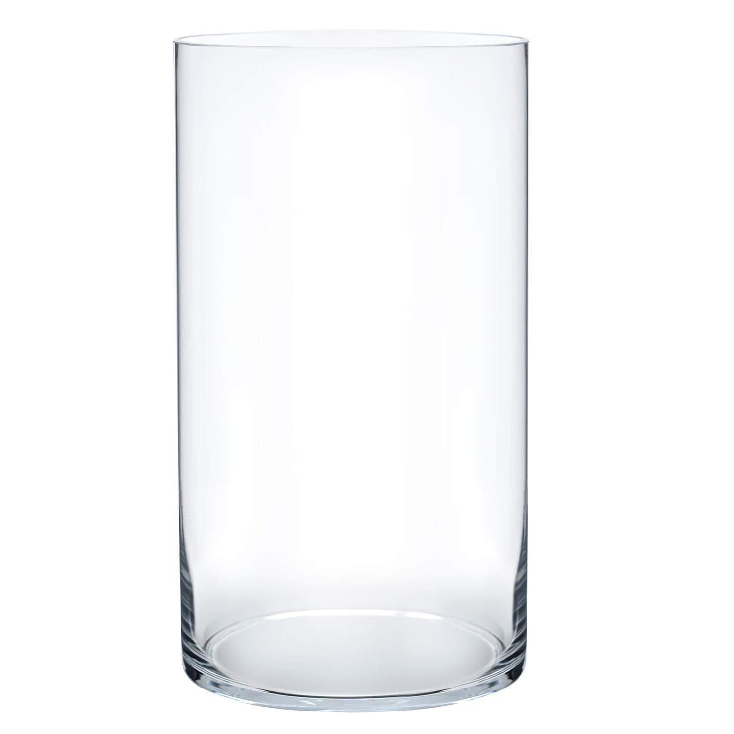 Royal Imports flower glass vase in cylinder shape highlighting blooms for a centerpiece