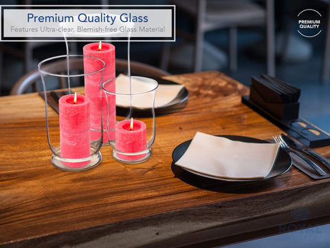 Royal Imports hurricane candle holder in medium size showcasing elegant, heat-resistant glass design.