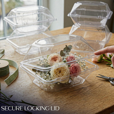 Royal Imports orchid box clear presents orchids elegantly while protecting them during transport.