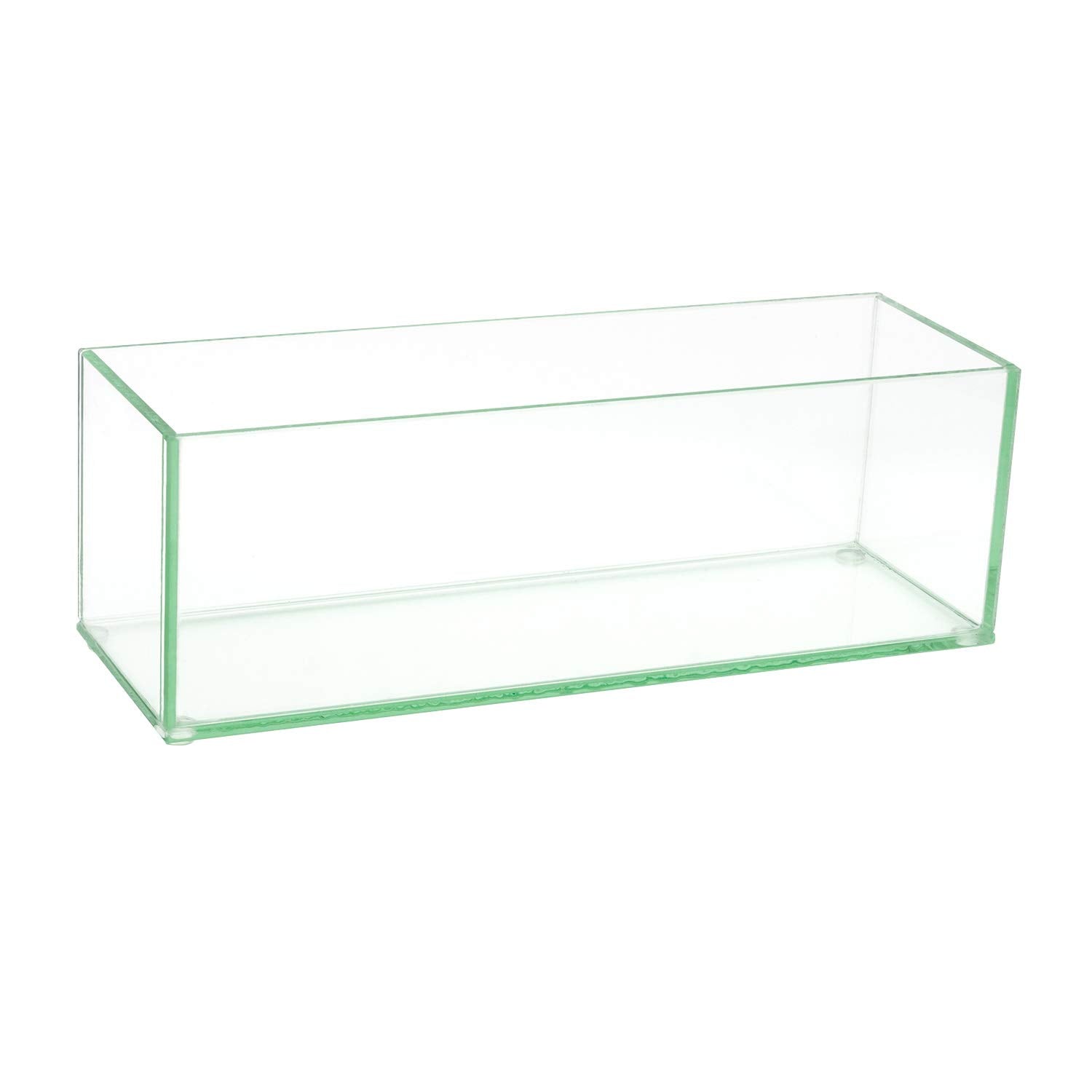 Royal Imports rectangle vase 12in clear glass showcases fresh florals with pristine clarity