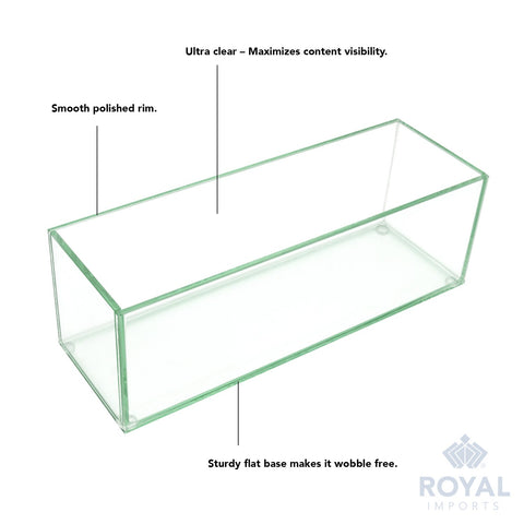 Royal Imports rectangle vase 12in doubles as a candle holder