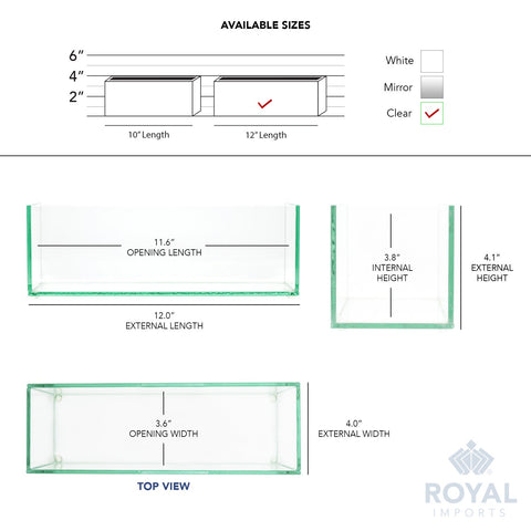 Royal Imports rectangle vase 12in features a durable glass design