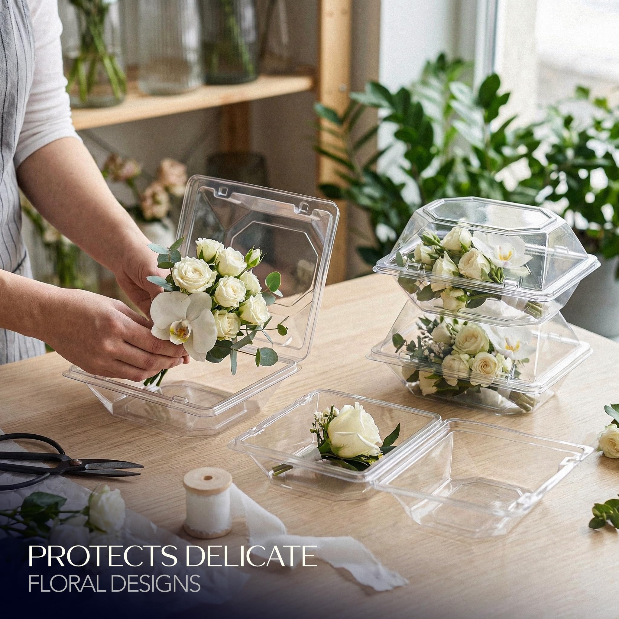 Royal Imports rose box clear showcases a single rose with crystal-clear visibility.
