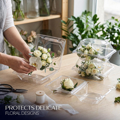 Royal Imports rose box clear showcases a single rose with crystal-clear visibility.