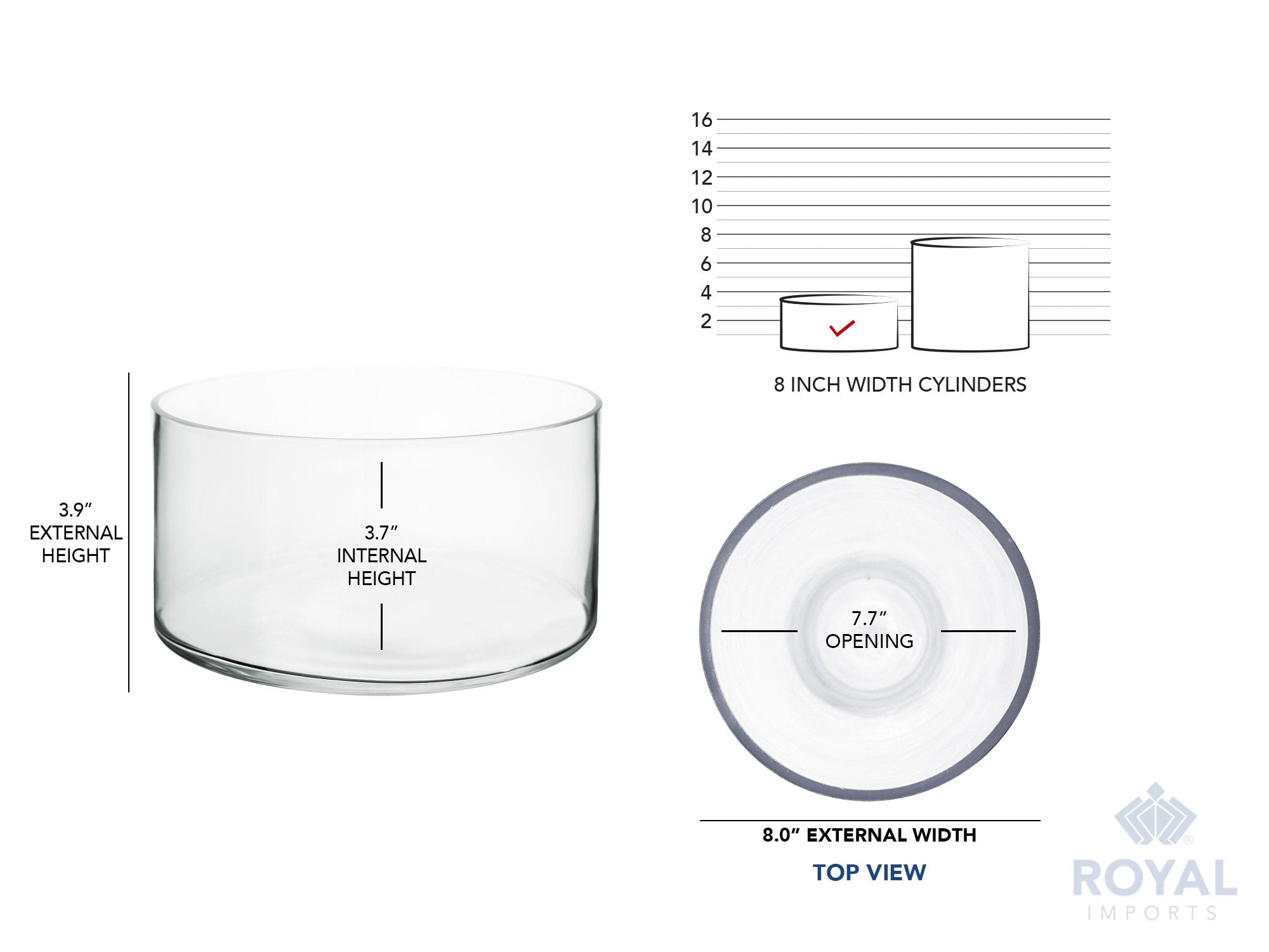 Royal Imports versatile vase with a weighted base for table stability.