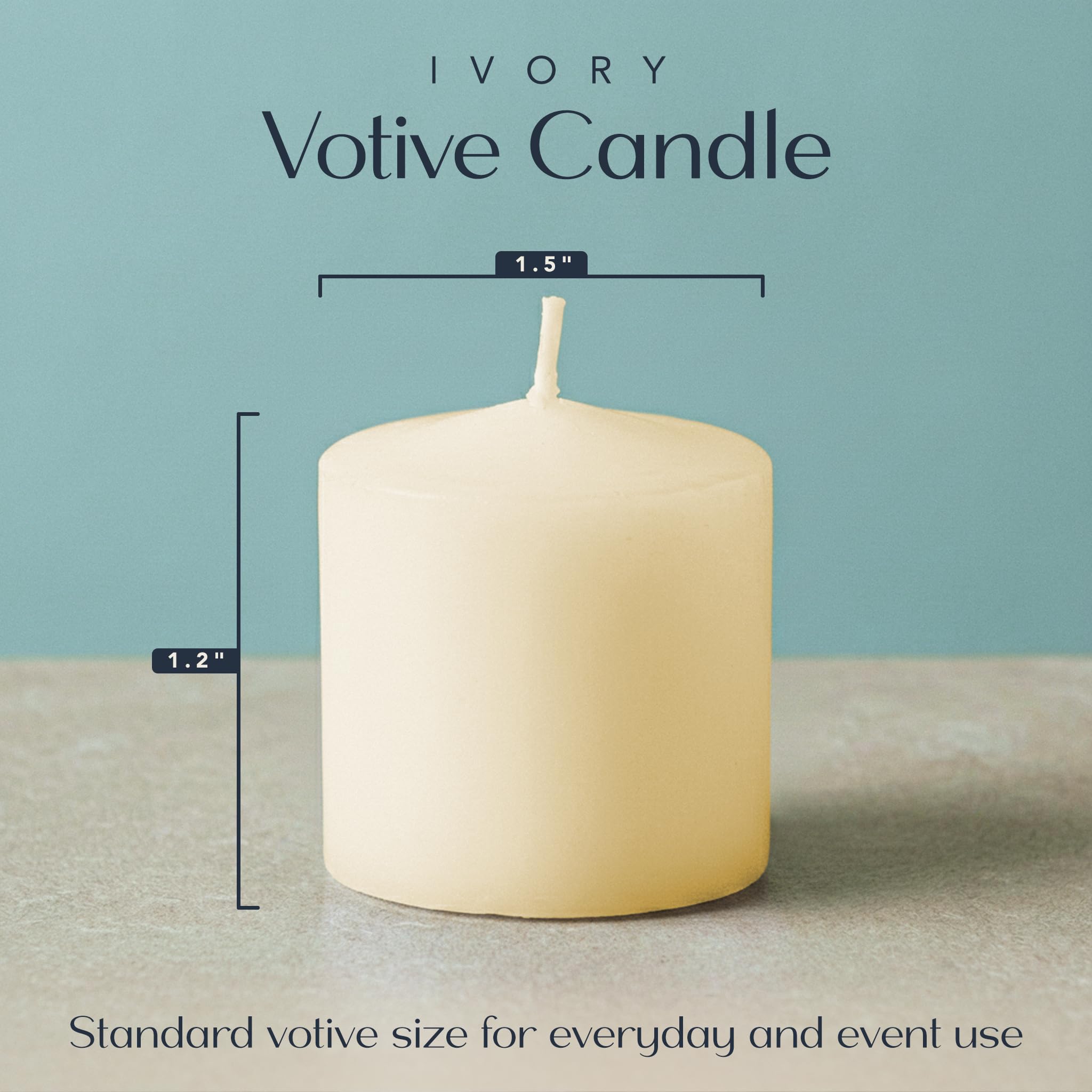 Royal Imports ivory 4-inch votive candle adds soft ambience to dining and events.