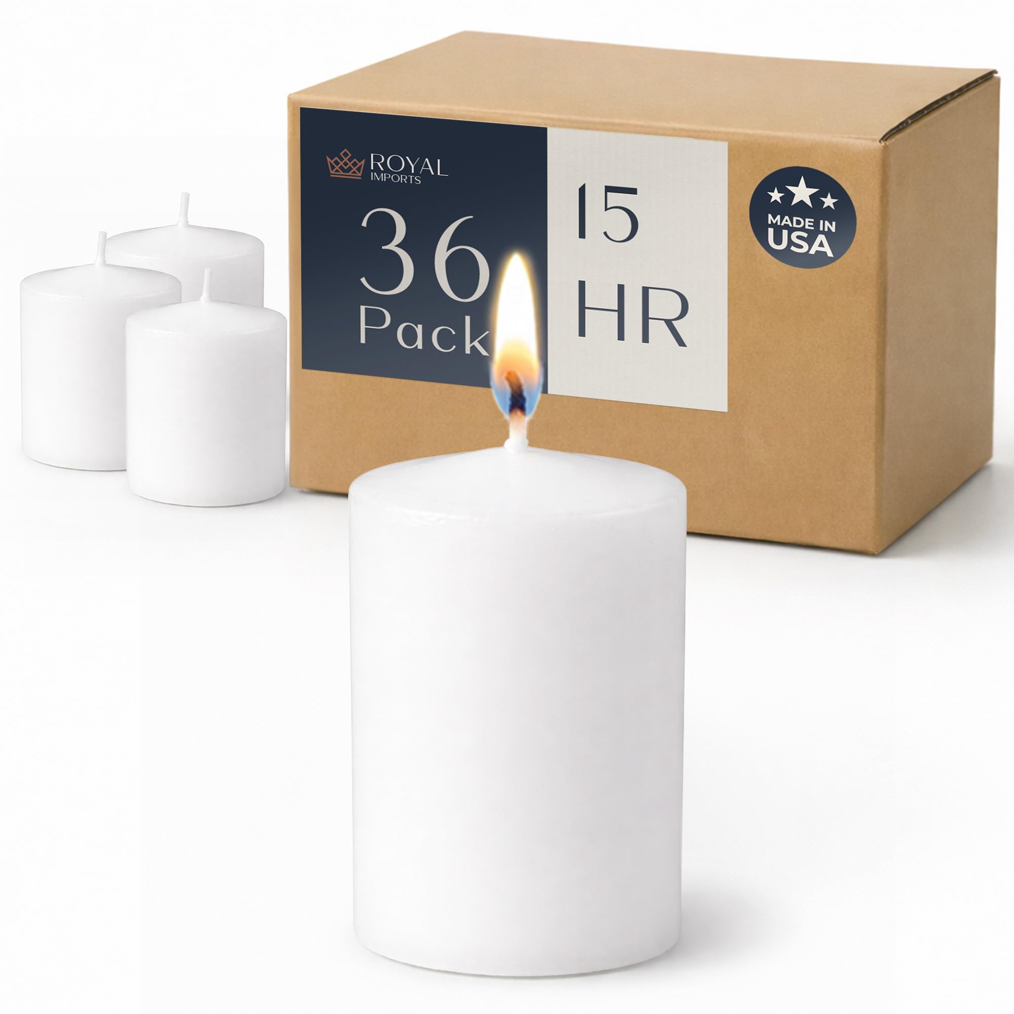 Royal Imports white votive candles 2-inch for elegant tableside ambiance