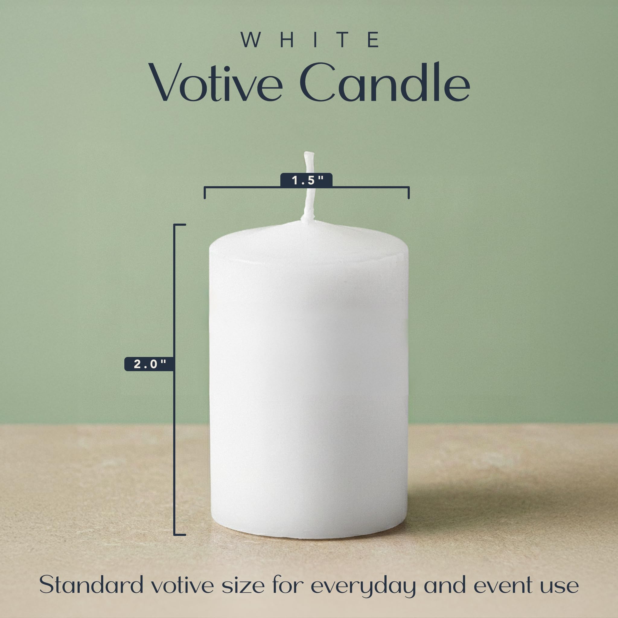 Royal Imports white votive candles 4-inch for longer room glow