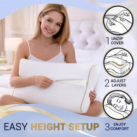 Royal Therapy CertiPUR-US foam maintains support while contouring to your neck.