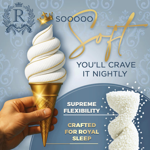 Royal Therapy pillow design with embroidery and gold piping for stylish bedside display.