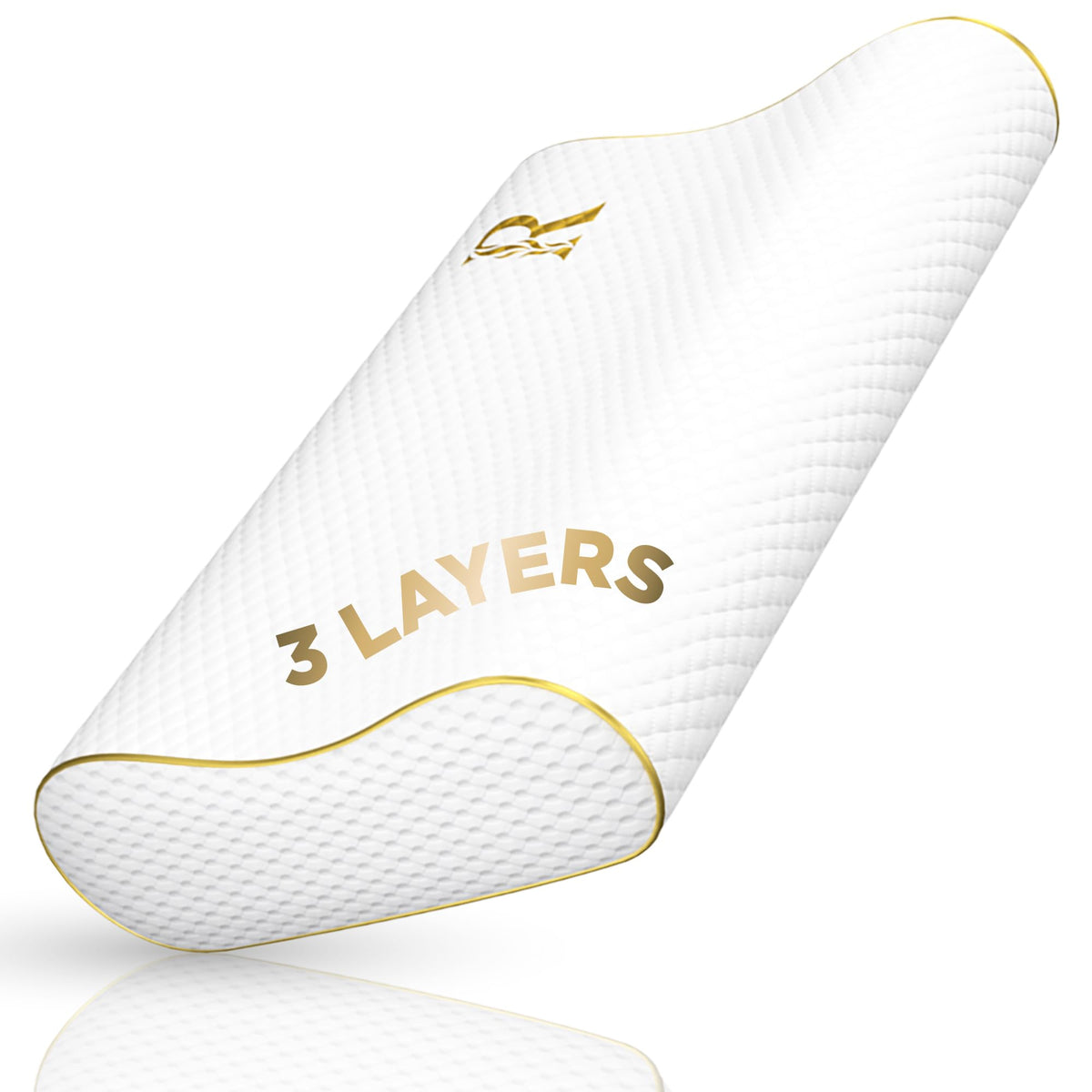 Royal Therapy King Memory Foam Pillow layered-core construction enables customizable loft and support.