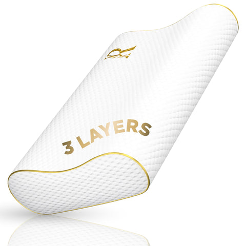 Royal Therapy memory foam pillow supports side sleepers with breathable design for cooler nights.
