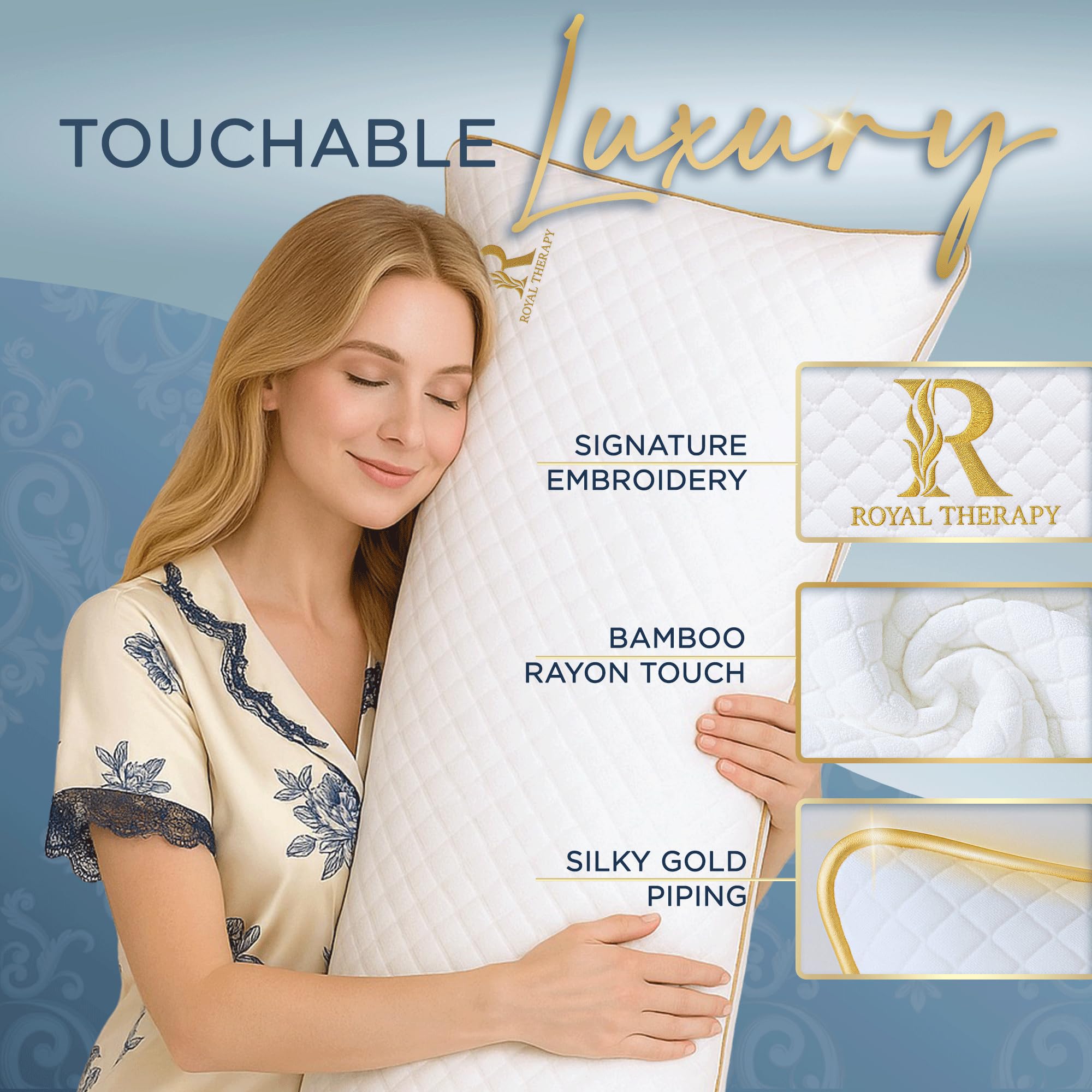Royal Therapy pregnancy-friendly setup with pillow supporting sides and hips.