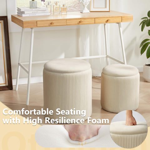 Entryway storage ottoman from Royal Windsor keeps shoes organized and accessible.