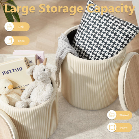 Two stackable Royal Windsor ottomans maximize room flexibility and layout.