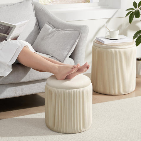Thick foam padding on Royal Windsor ottomans offers comfortable seating.