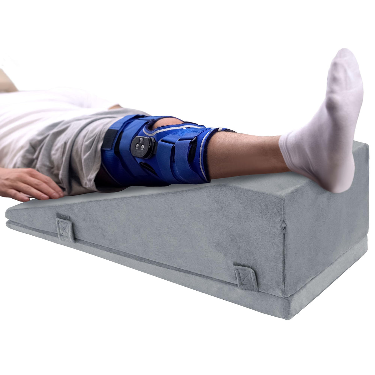 ROYALAY leg elevation pillow 7-9 inch shows adjustable height for comfortable leg elevation.