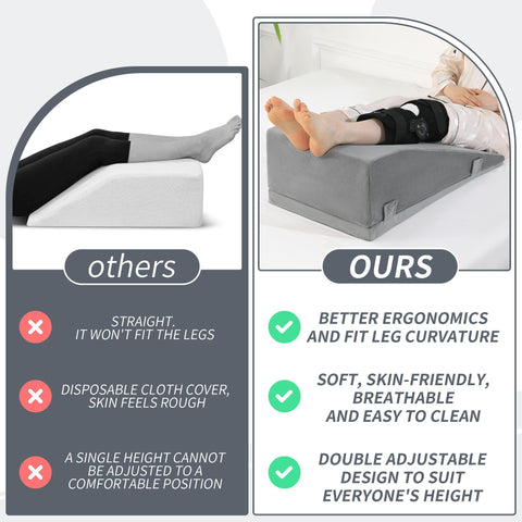 ROYALAY leg elevation pillow available in two widths for one or both legs.
