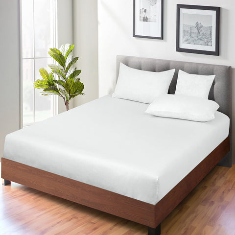 Royale Linens washed soft finish on white king sheet.