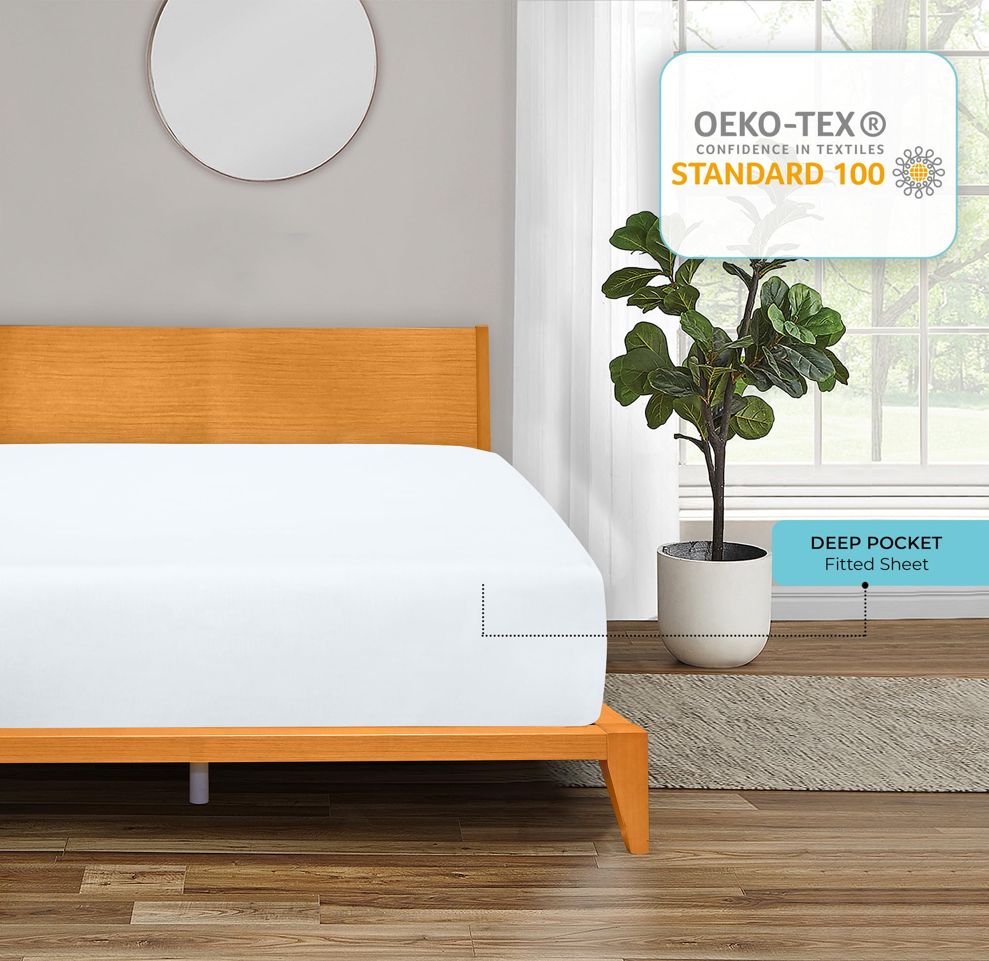 Royale Linens care instructions for king fitted sheet, easy machine wash.