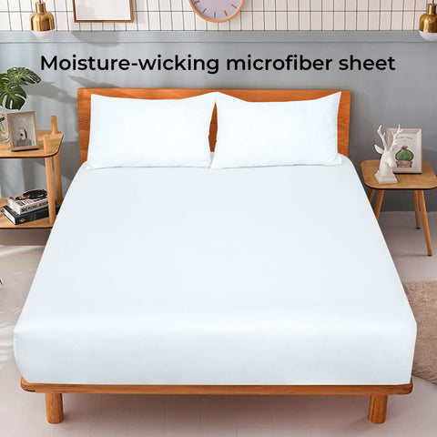 Royale Linens deep-pocket sheet fitting 16 inches for a secure, wrinkle-free fit.