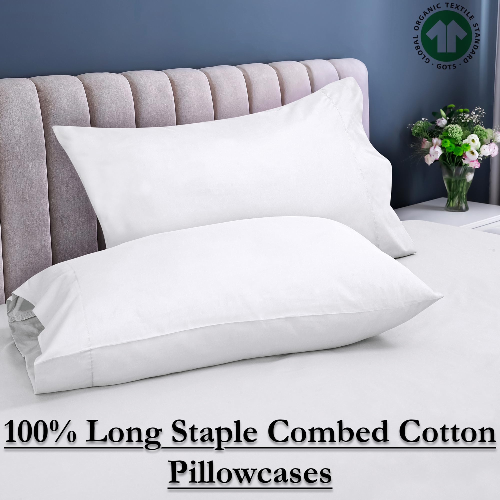 Royale Linens envelope closure design highlighted for secure pillow coverage.