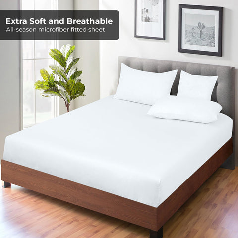 Royale Linens king fitted sheet breathable microfiber for everyday comfort.