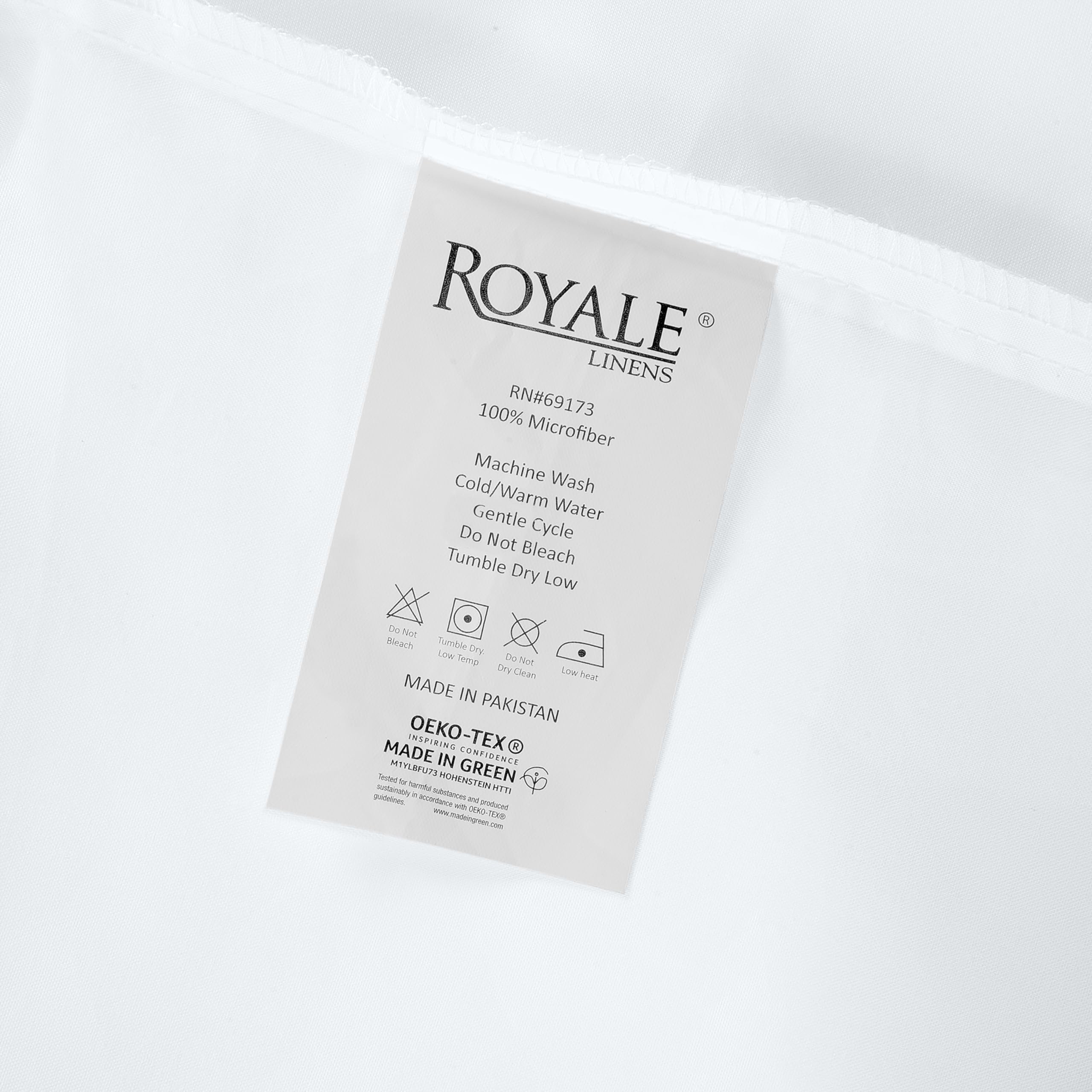 Royale Linens wash and dry care king sheet, long-lasting resilience.
