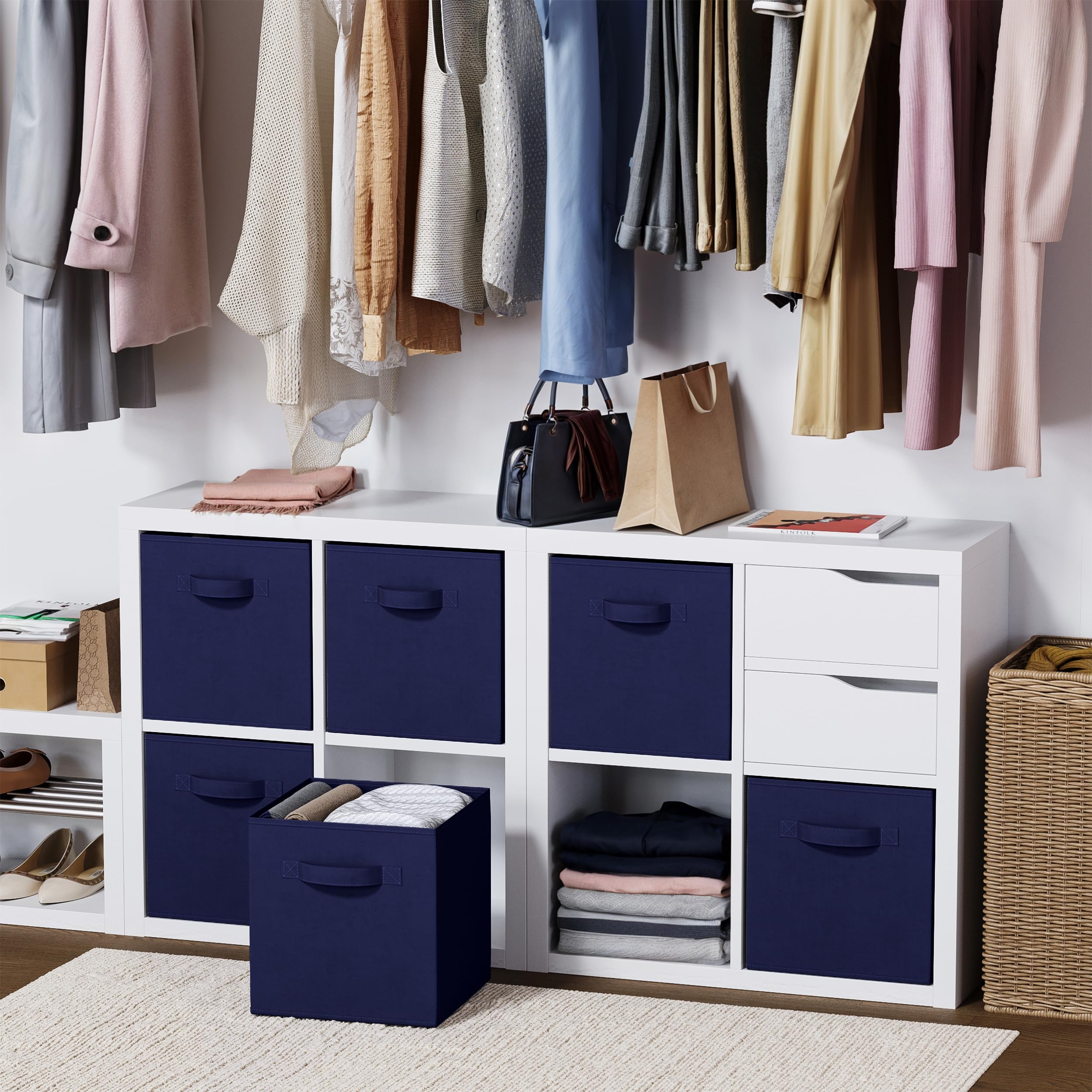 Royexe closet-organization cubes ideal for decluttering shelves and rooms.