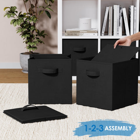 Royexe storage cubes feature durable fabric and cardboard interior for shape retention