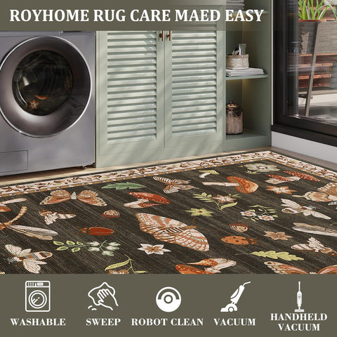 ROYHOME low-pile fabric offers soft comfort while avoiding door snagging in busy spaces.
