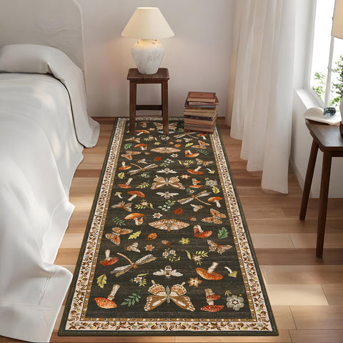 ROYHOME non-slip backing keeps the hallway rug in place on various floor types.