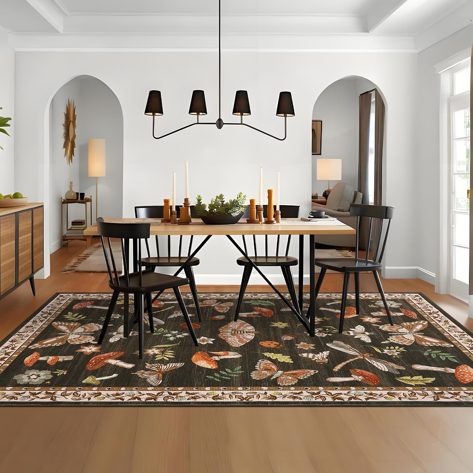 ROYHOME stain-resistant polyester keeps colors vibrant with everyday spills and foot traffic.