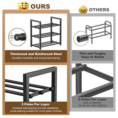 Roylvan square-frame with non-slip base keeps shoes stable and floors scratch-free.