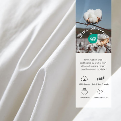 Royoliving duvet insert king box-stitch prevents filling shifts for even warmth