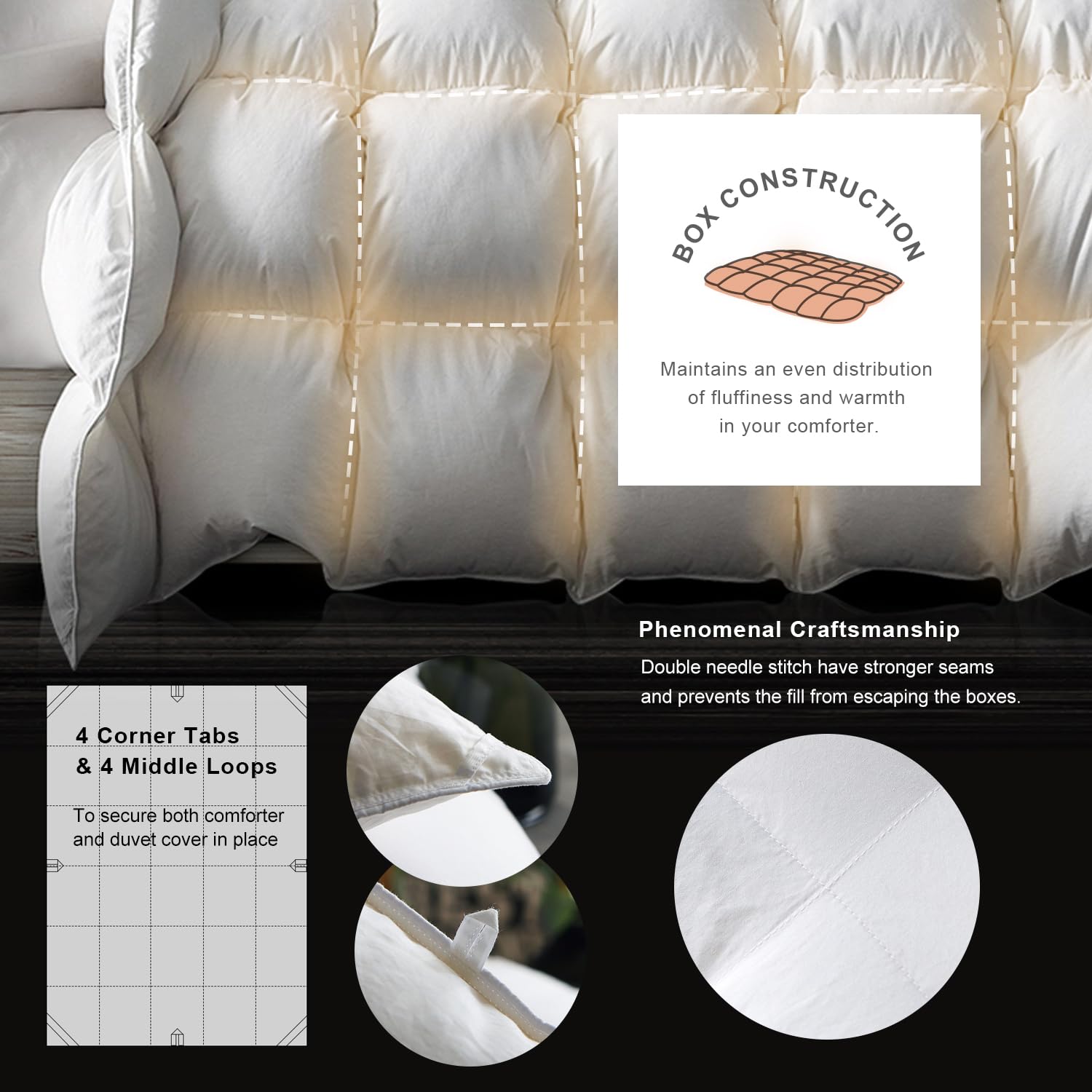 Royoliving duvet insert king organic cotton cover offers soft breathable surface