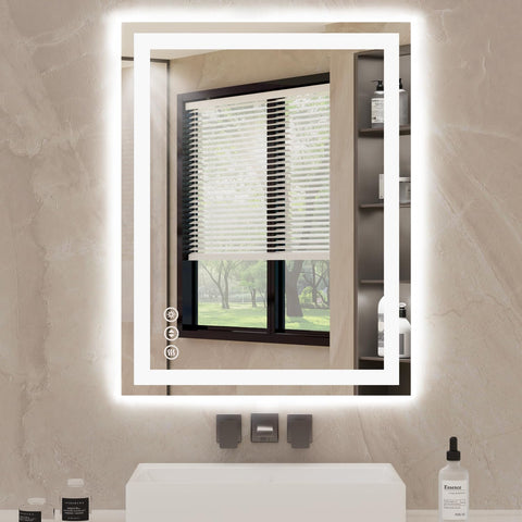 Rpoesx 30x36 LED mirror with front and back lighting for precise makeup