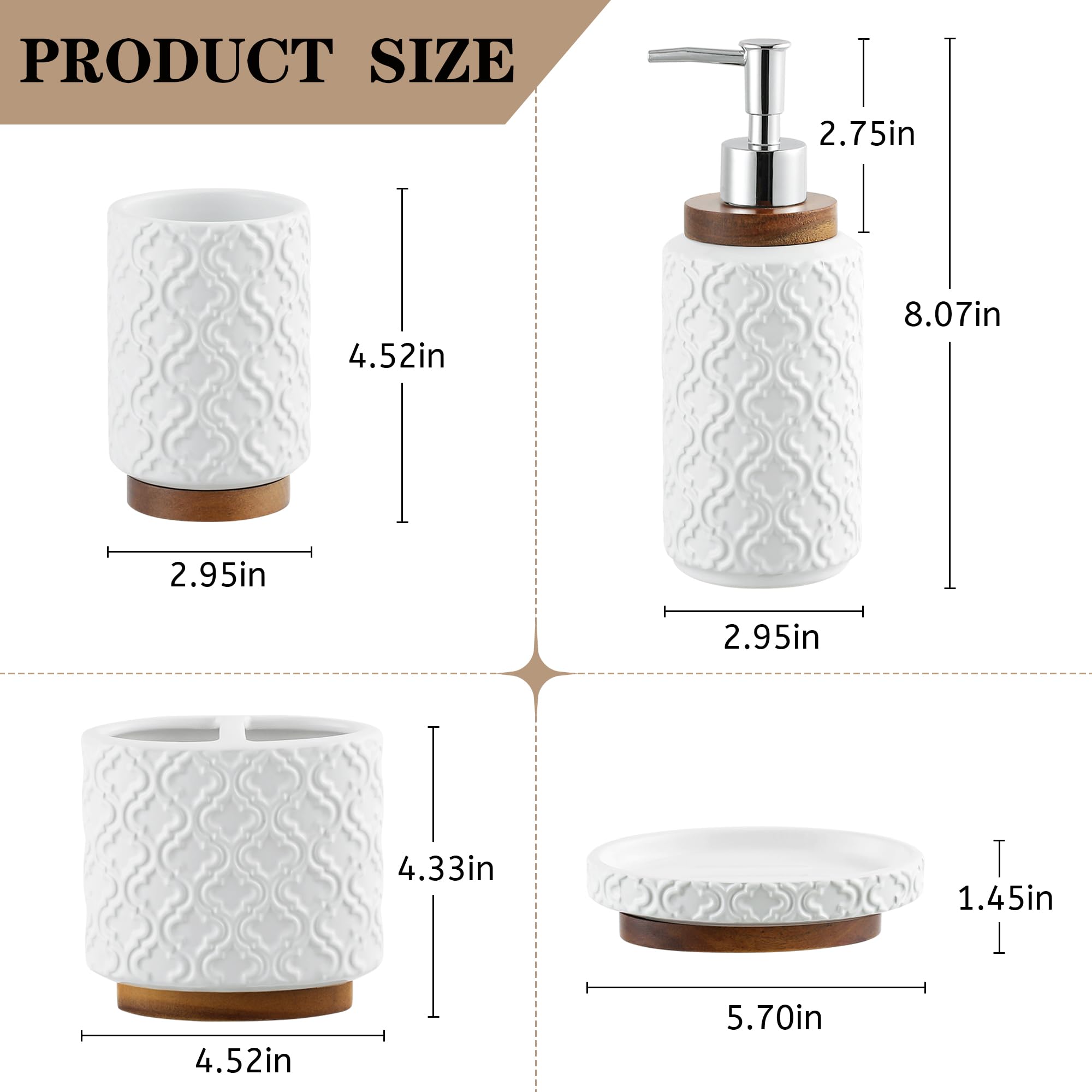 RQYIXI soap dish with white ceramic finish adds elegance and easy drying