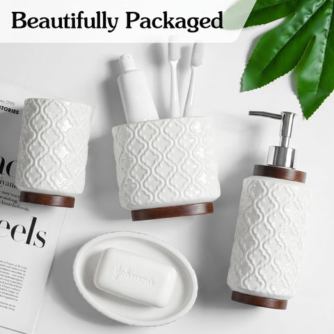 RQYIXI white ceramic tumbler for rinsing and countertop organization