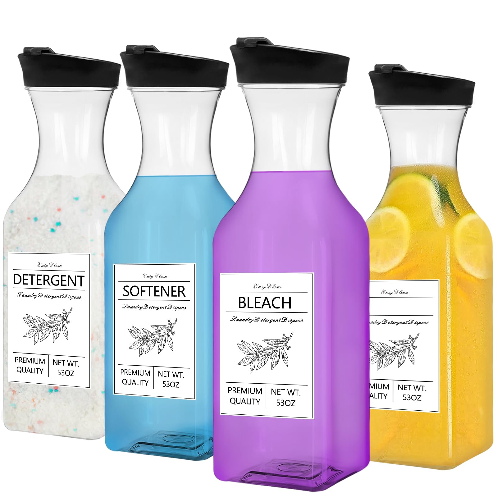 Rrshnsgv four-pack detergent dispensers on display for organized laundry rooms.