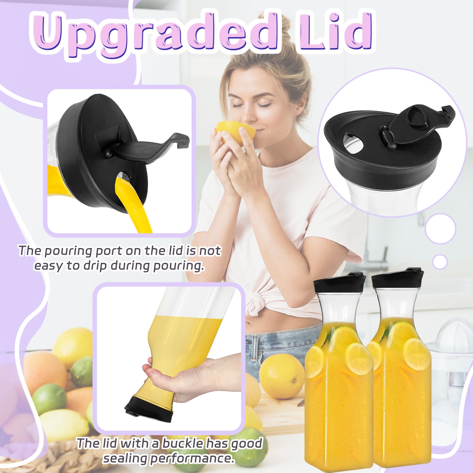 Rrshnsgv wide screw-cap pour spout for clean, drip-free pouring.